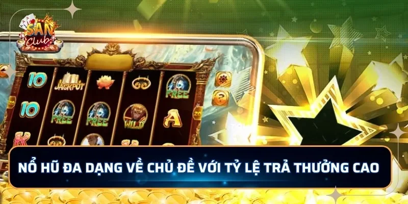 Nổ hũ đa dạng về chủ đề với tỷ lệ trả thưởng cao